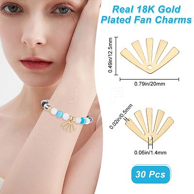 30Pcs Brass Pendants KK-BBC0011-18-1