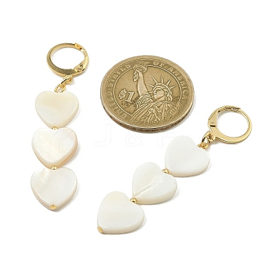 Natural Sea Shell Tassel Dangle Earring EJEW-TA00281-01-1