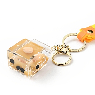 Pearl Milk Tea Acrylic Pendant Keychain KEYC-G050-02LG-1