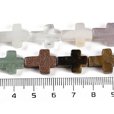 Natural & Synthetic Mixed Gemstone Beads Strands G-I369-A26-02-1