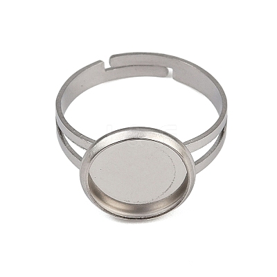 304 Stainless Steel Cuff Ring Components STAS-D372-06P-03-1