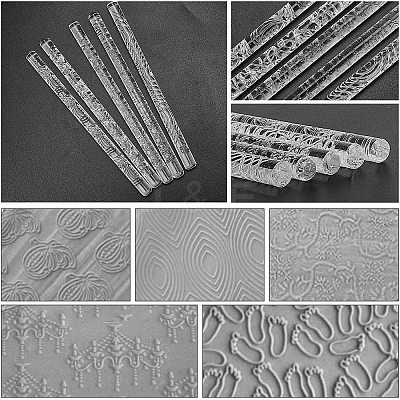 5Pcs 1 Style Acrylic Rolling Pin DIY-PH0003-40-1