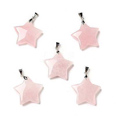 Natural Rose Quartz Pendants G-I319-04P-03-1
