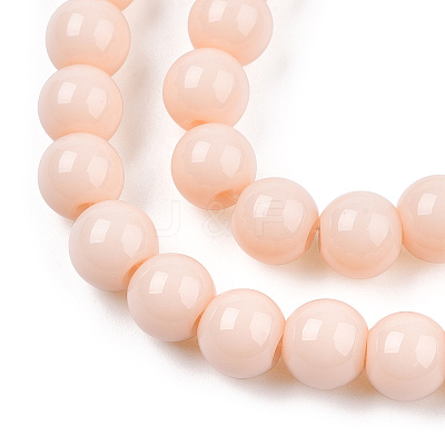 Opaque Solid Color Glass Beads Strands GLAA-T032-P6mm-09-1