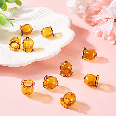 10Pcs Glass Bead Caps for Wind Chimes Making GLAA-BY0001-05D-1