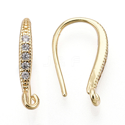 Brass Micro Pave Clear Cubic Zirconia Earring Hooks ZIRC-S068-002-NF-1