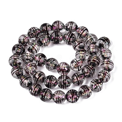 Handmade Foil Glass Lampwork Beads Strands FOIL-Q002-09E-1