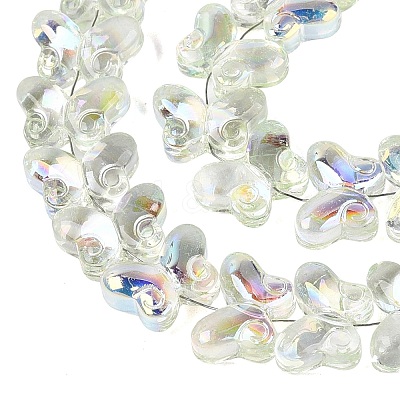 Baking Paint Electroplate Transparent Glass Beads Strands EGLA-Q136-03A-04-1