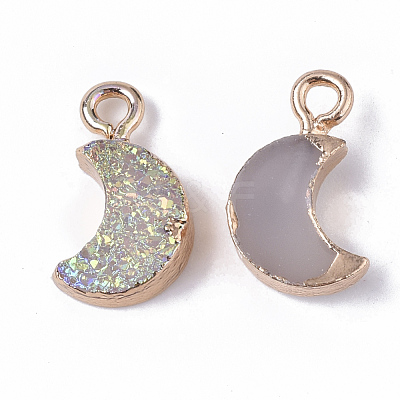 Druzy Resin Pendants RESI-S383-007-B02-1