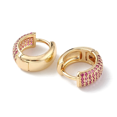 Cubic Zirconia Hoop Earrings EJEW-M216-01B-1