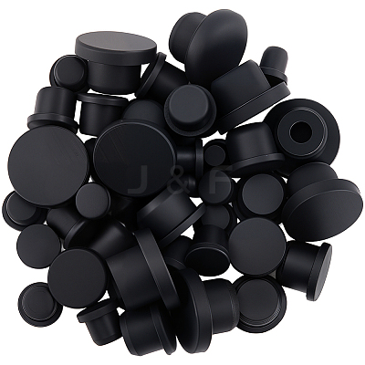 50Pcs 5 Styles Silicone Hole Plugs AJEW-GF0011-62F-1