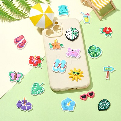 36Pcs 18 Styles Beach Theme PVC Cabochons FIND-CJ0011-23-1
