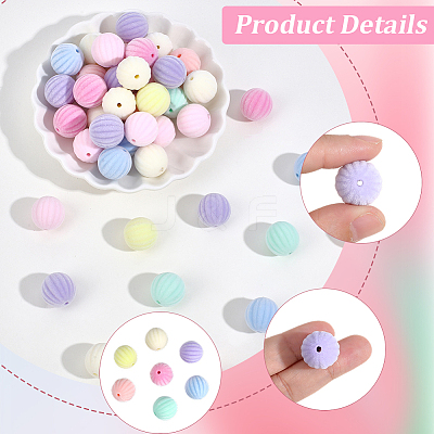 40Pcs Flocking Opaque Acrylic Beads OACR-PA0001-95-1