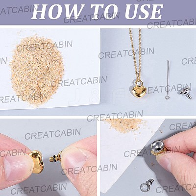 2Pcs 2 Colors Heart Stainless Steel Urn Ashes Pendants STAS-CN0001-73-1