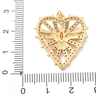 Brass Micro Pave Clear Cubic Zirconia Pendants KK-C264-17C-G-1