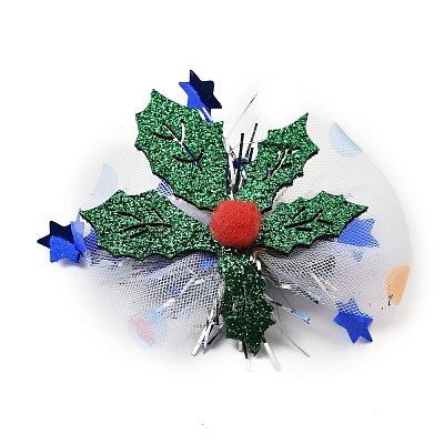 Christmas Theme Glitter Felt Fabric Alligator Hair Clip PHAR-U002-01I-1