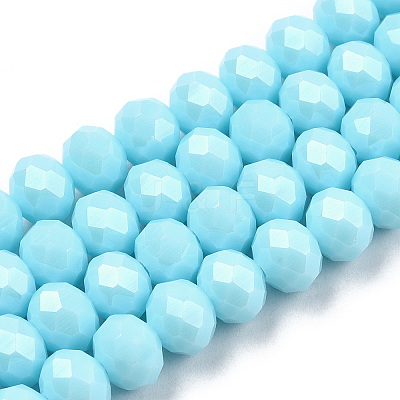 Electroplate Glass Beads Strands EGLA-A034-P8mm-A25-1