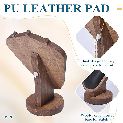 Bust Shaped Wooden Necklace Display Stands NDIS-WH0003-018E-1