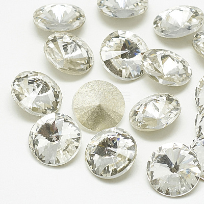 Pointed Back Glass Rhinestone Cabochons RGLA-T086-10mm-1