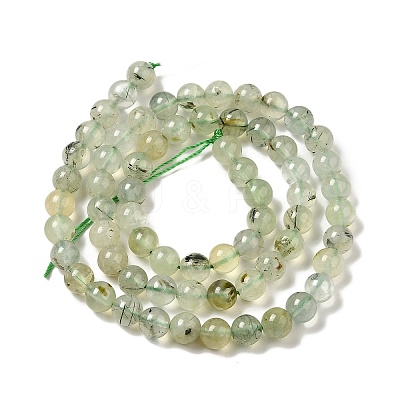Natural Prehnite Beads Strands G-S333-6mm-032-1