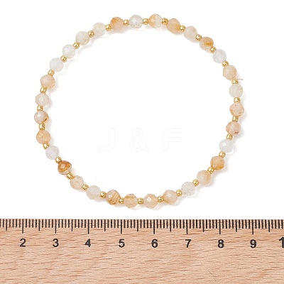 Natural Citrine Beaded Stretch Bracelets for Women BJEW-JB13541-02-1
