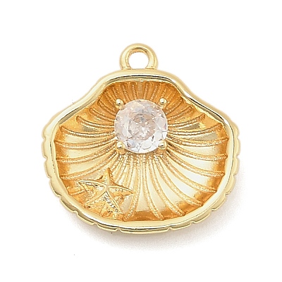 Brass Micro Pave Cubic Zirconia Pendants KK-I380-22G-1