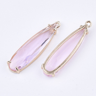 Transparent Glass Pendants GLAA-T007-15E-1