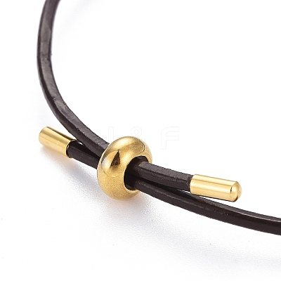 Adjustable PU Leather Cord Slider Bracelets BJEW-F412-05G-B-1