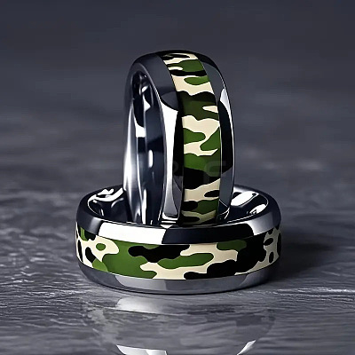 201 Stainless Steel Epoxy Resin Finger Rings WG28C55-01-1