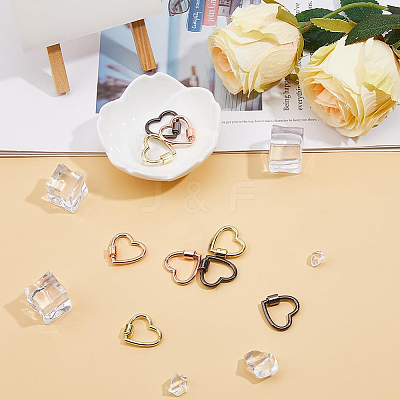 9Pcs 3 Colors Alloy Screw Carabiner Lock Charms FIND-DC0005-63-1