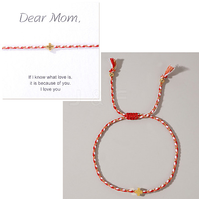 Mother's Day Adjustable Brass Bead Braided Bead Bracelets YE2550-17-1