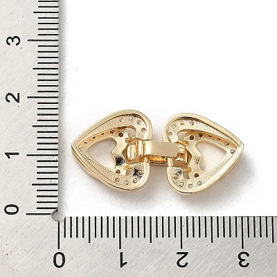 Brass Micro Pave Cubic Zirconia Fold Over Clasps KK-H455-53G-01-1