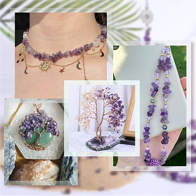 4 Strands Natural Amethyst Chip Beads Strands G-SC0002-67-1