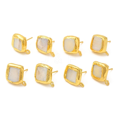 Natural Pearl Stud Earring Findings KK-M251-01G-1