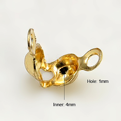 Brass End Bead Tips KK-E248-G-1