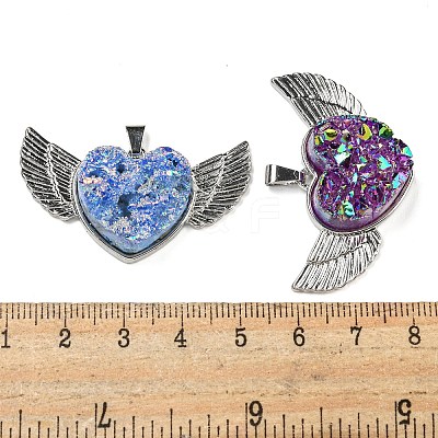 Eletroplated Natural Druzy Agate Pendants G-G131-03P-1