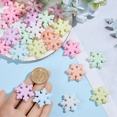 36Pcs 9 Colors Luminous Transparent & Opaque Acrylic Beads OACR-SC0002-80-1
