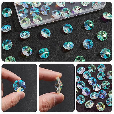 50Pcs Octagon Sew on Glass Rhinestone GLAA-SP0001-83A-01-1
