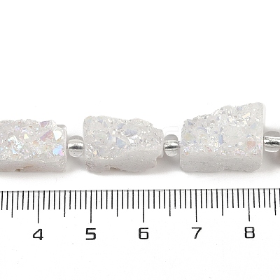 Electroplated Natural Druzy Agate Beads Strands G-R012-A02-02-1