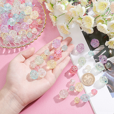 96Pcs 2 Style Transparent Acrylic Beads TACR-AR0001-06-1