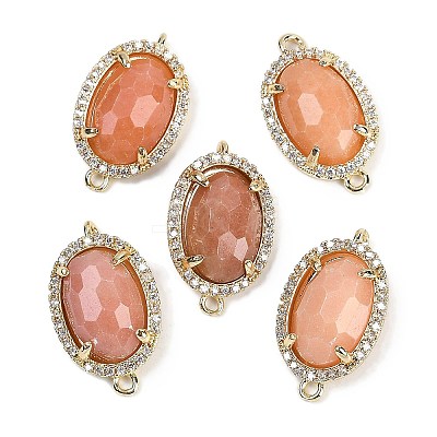 Natural Sunstone Faceted Oval Links G-B126-07G-10-1