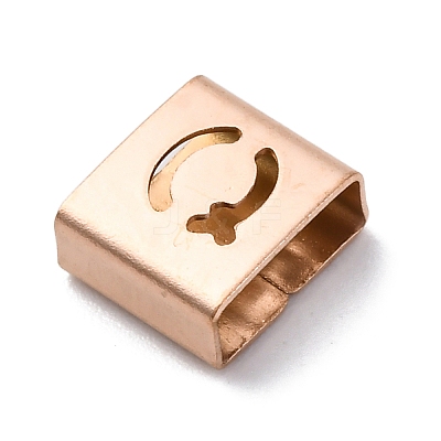 Ion Plating(IP) 304 Stainless Steel Square Slide Charms STAS-L132-06Q-RG-1