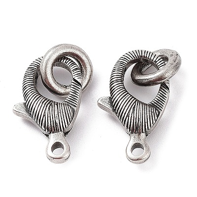 Rack Plating Brass Lobster Claw Clasp with Jump Rings KK-B076-06AS-1