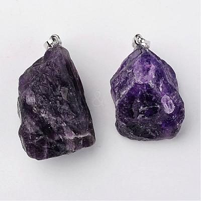 Natural Amethyst Pendants G-G884-A08-1