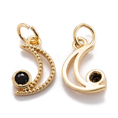 Real 18K Gold Plated Brass Micro Pave Cubic Zirconia Charms X-ZIRC-M114-52G-01-1