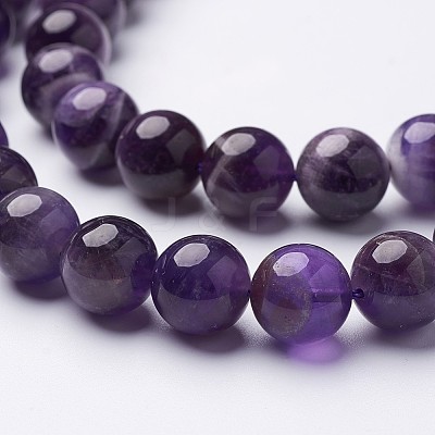 15 inch Round Natural Amethyst Beads Strands X-GSR12mmC062-1