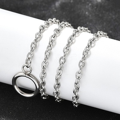Tarnish Resistant 304 Stainless Steel Cable Chain Necklaces NJEW-JN01471-1