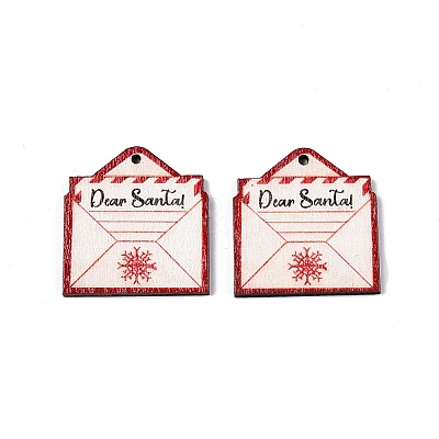Printed Poplar Wood Pendants FIND-N005-74M-1