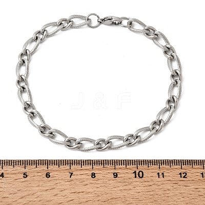 201 Stainless Steel Figaro Chain Bracelets STAS-T077-04P-1