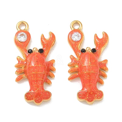 304 Stainless Steel Enamel & Glitter Powder Pendants STAS-Q119-07G-01-1